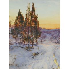 Cedars at Twilight Painting Reproduction