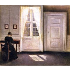 Interior from Strandgade with Sunlight on the Floor Painting Reproduction