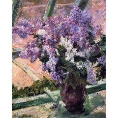 Lilacs in a Window Painting Reproduction