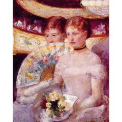 Two Women in a Theater Box Painting Reproduction