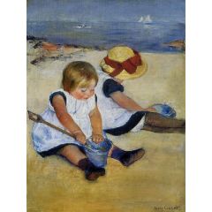 Children on the Shore Painting Reproduction