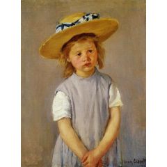 Little Girl in a Big Straw Hat and a Pinnafore Painting Reproduction