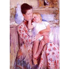 Emmie and Her Child Painting Reproduction