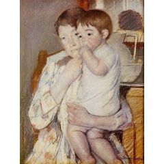 Baby in His Mother’s Arms, Sucking His Finger Painting Reproduction