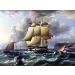 H.M.S. Rodney in Plymouth Sound Painting Reproduction