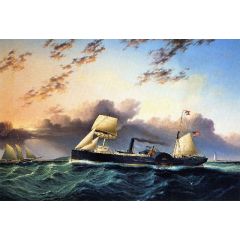 The Steam and Sail Ship Painting Reproduction