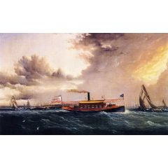 Armina in New York Harbor Painting Reproduction