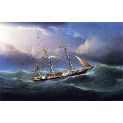 Clipper in a Gale Painting Reproduction