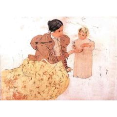 Picking Daisies in a Field Painting Reproduction