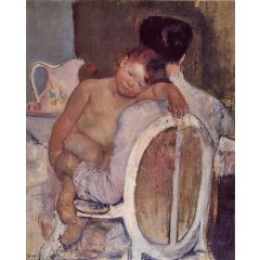 Mother Holding a Child in Her Arms Painting Reproduction
