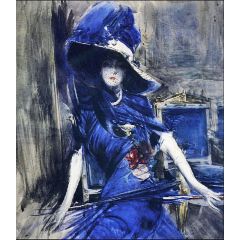 The Divine in Blue Painting Reproduction
