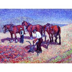 Ploughing on the Downs Painting Reproduction