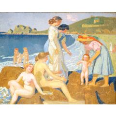 Female Bathers at Perros-Guirec Painting Reproduction