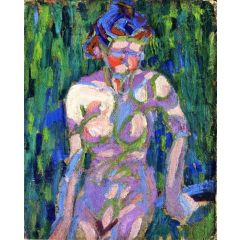 Female Nude with Foliage Shadows Painting Reproduction