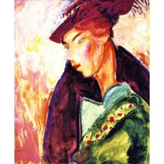 Woman with a Hat Painting Reproduction