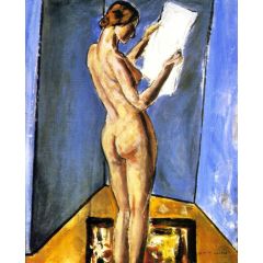 Nude Reading Painting Reproduction