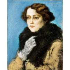 Lady with Black Boa, also known as Terka Linzer Painting Reproduction