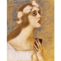Lili Darvas Playing Lonti, also known as Heavenly and Earthly Love Painting Reproduction