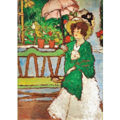 Woman with Dumpy Painting Reproduction