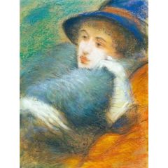 Woman with Boa Painting Reproduction