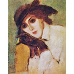 Woman with Black Gloves, also known as Portrait of Zorka Bányai Painting Reproduction