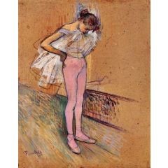 Dancer Adjusting Her Tights Painting Reproduction