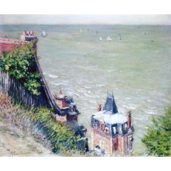 Pink Villas at Trouville Painting Reproduction