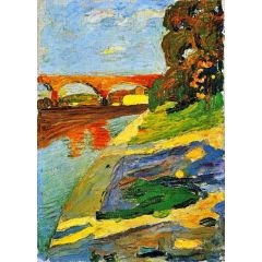 Munich - The River Isar Painting Reproduction
