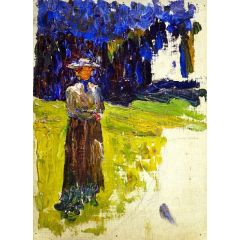 Kochel, Lady Standing by the Forest’s Edge Painting Reproduction