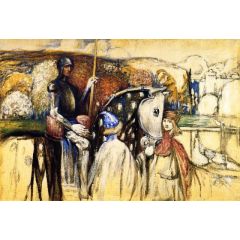 Mounted Warrior, unfinished Painting Reproduction