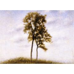 Young Oak Trees Painting Reproduction