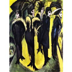 Five Women on the Street Painting Reproduction