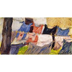 Laundry Fluttering in the Wind Painting Reproduction