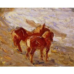 Horses by the Sea Painting Reproduction