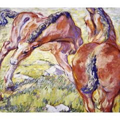 Mare with a Foal, also known as Horses in the Morning Sun Painting Reproduction
