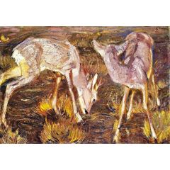 Deer at Dusk Painting Reproduction
