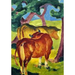 Cows under Trees Painting Reproduction