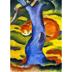 Children’s Picture, also known as Cat behind a Tree Painting Reproduction