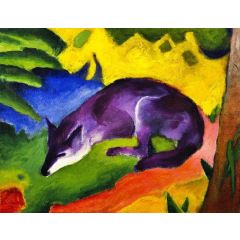 Blue-Black Fox Painting Reproduction