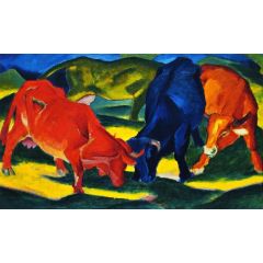 Fighting Cows Painting Reproduction