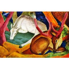 Stags in the Woods Painting Reproduction