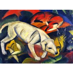 Three Animals, Dog, Fox and Cat Painting Reproduction