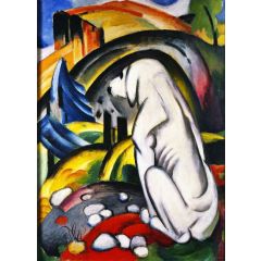 The White Dog, also known as Dog in front of the World Painting Reproduction