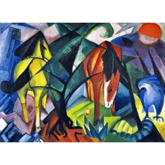 Horses and Eagle Painting Reproduction