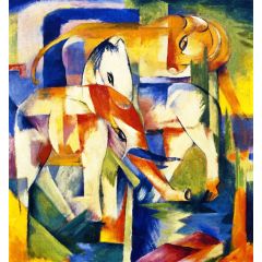 Elephant, Horse, Cattle Painting Reproduction