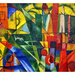 Landscape with House and Two Cows, also known as Landscape with House, Dog and Cattle Painting Reproduction