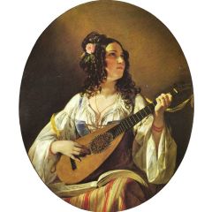 Lute Player Painting Reproduction
