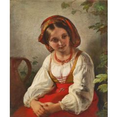 Young Italian Girl Painting Reproduction