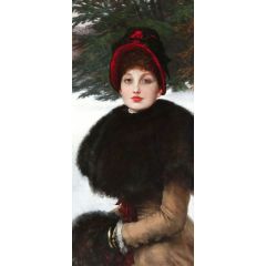 A Winter’s Walk, also known as Kathleen Newton in snow scene Painting Reproduction