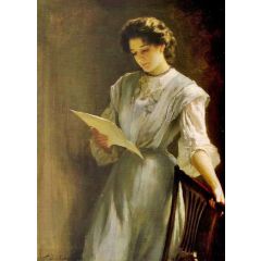 Reading the Letter Painting Reproduction